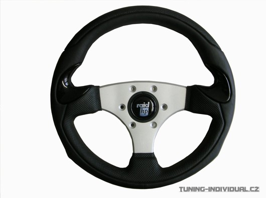 Sportovn� volant Raid Lesmo 320mm �ern�, st��brn�