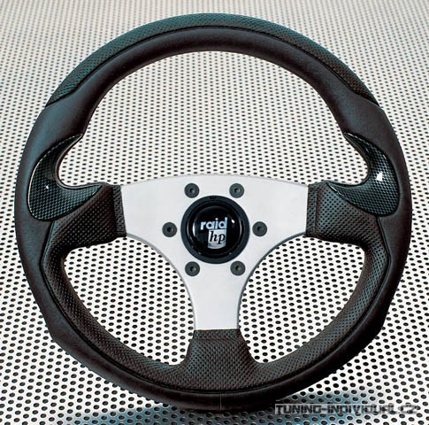 Sportovn� volant Raid Lesmo 300mm �ern�, st��brn�, carbon