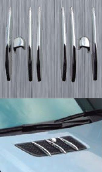 Kryty n�dechu kapoty pro Mercedes Benz ML W164, rok v�roby od 2006, chrom