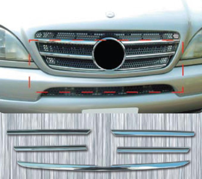 Kryty p�edn� masky pro Mercedes Benz ML, rok v�roby 1996-2003, chrom