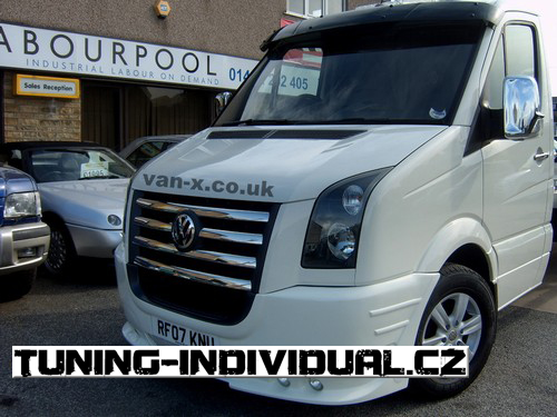 VW Crafter - nerez chrom li�y p�edn� masky - OMSA LINE