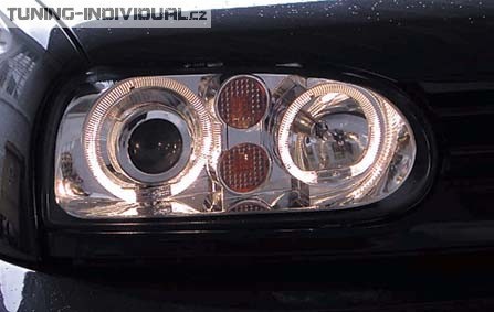P�edn� �ir� sv�tlomety + Angel Eyes pro VW Golf III
