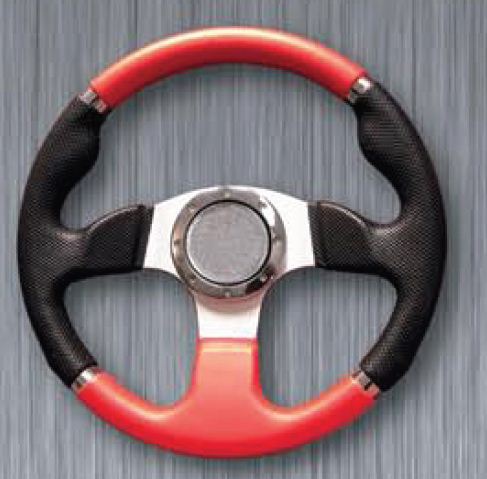 Sportovn� volant Montana sport, �erveno-�ern�, pr�m�r 320 mm