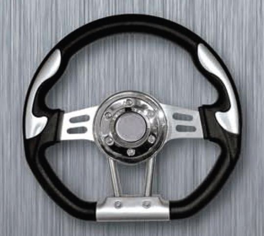 Sportovn� volant Gladiator, st��brno-�ern�, pr�m�r 320 mm