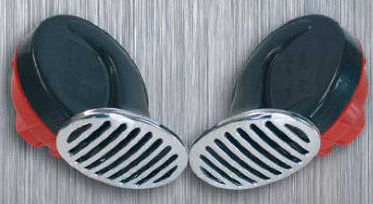 Klakson slim�k, �ern� chrom, 12 V, 2 kusy