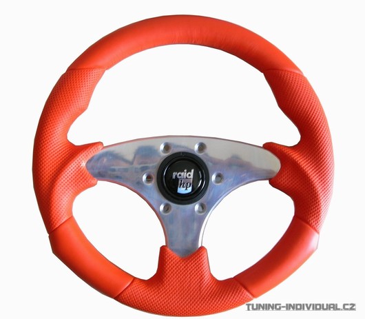 Sportovn� volant Raid Parabolica 320mm oran�ov�, st��brn�