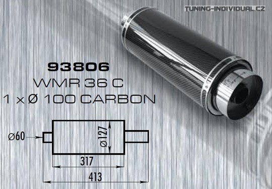 Nerezov� v�fuk WM Sport - Carbon, rovn� koncovka se silencerem