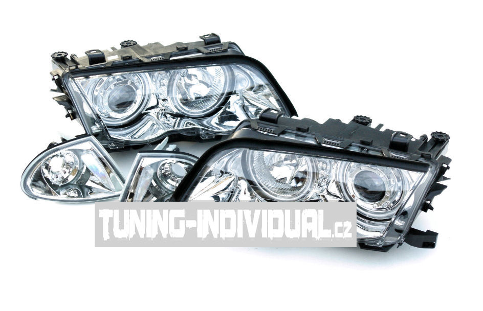 Bmw E46 4D 98-01 - p�edn� Angel Eyes (CCFL) CHROMOV�