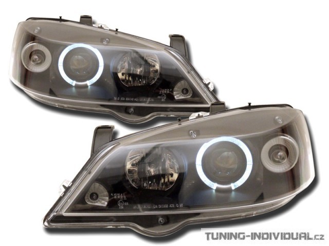 P�edn� sv�tla Angel Eyes na Opel Astra G. �ern�. Cena je za p�r.