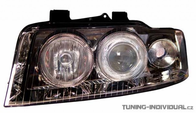 Angel Eyes p�edn� sv�tla s �ern�m pozad�m na Audi A4 (8E) r.v.01