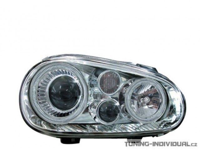 P�edn� sv�tla Angel Eyes VW Golf 4 r.v.98-03 chromov�, p�r