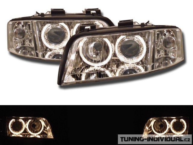 P�edn� sv�tla Angel Eyes pro xenony na Audi A6 r.v. 99-00