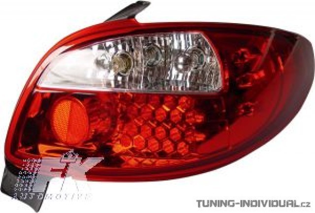 Zadn� sv�tla LED Peugeot 206 (98-04) �erven�. Cena je za p�r.