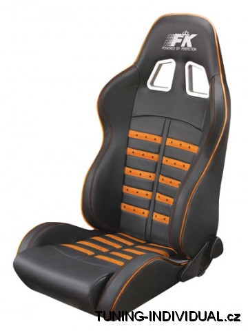 Seda�ky Retro Style, prav� k��e, �erno-oran�ov�.