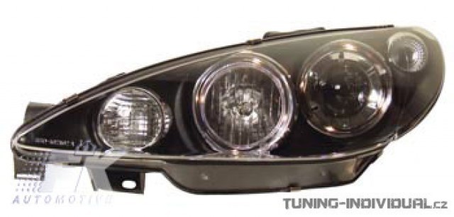 P�edn� sv�tla Angel Eyes na Peugeot 206 v �ern�m proveden�, p�r