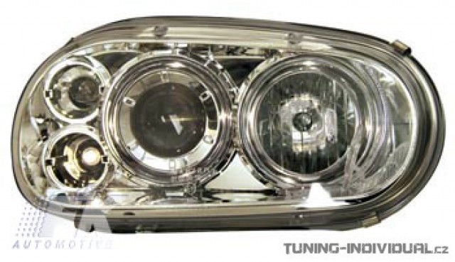 P�edn� sv�tla Angel Eyes VW Golf 4 r.v.98-03 chromov�, p�r