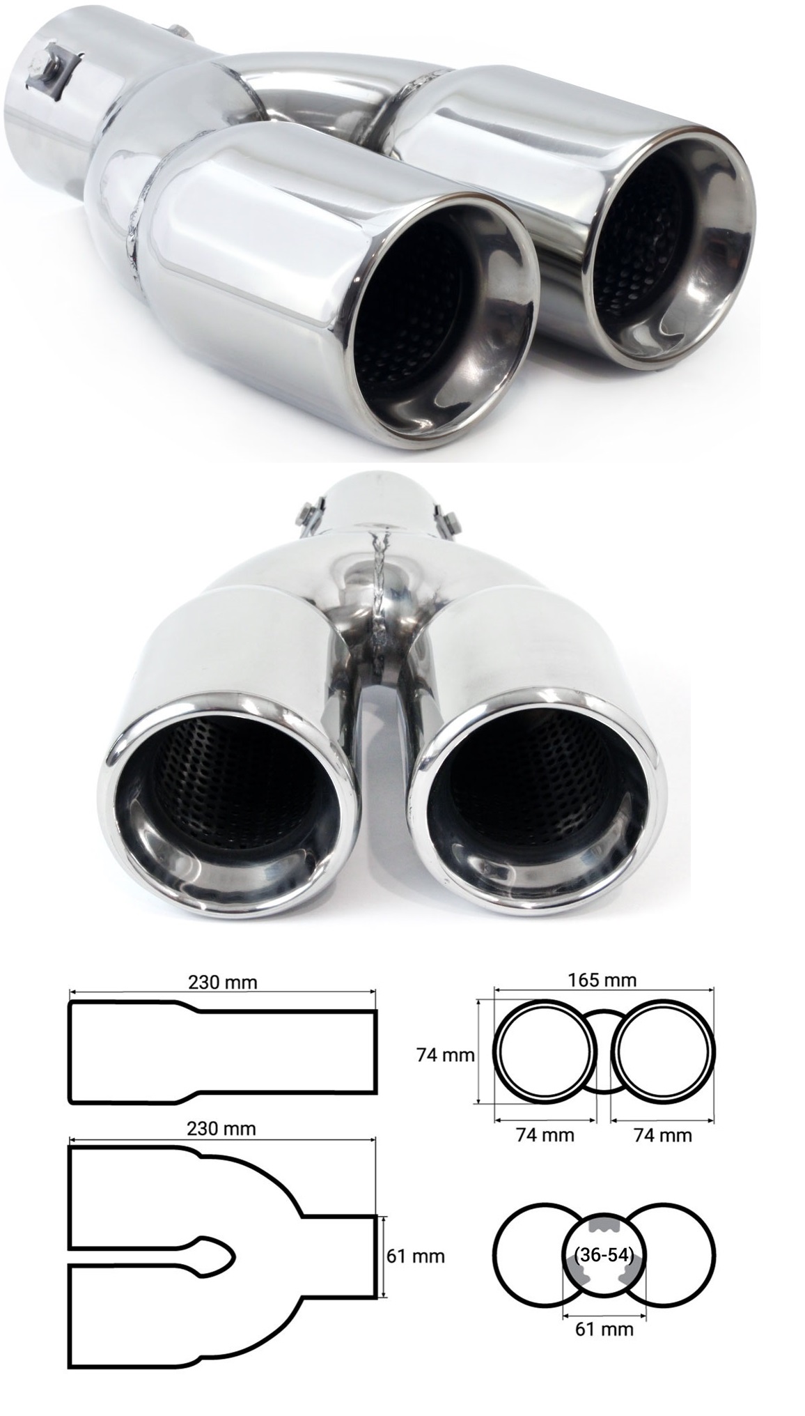 V�fukov� koncovka dvojit� 2x74mm