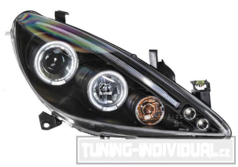 Peugeot 307 01-06 - Angel Eyes projektory JDM BLACK
