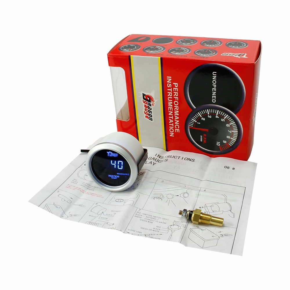 Teplota vody 52mm digital silver